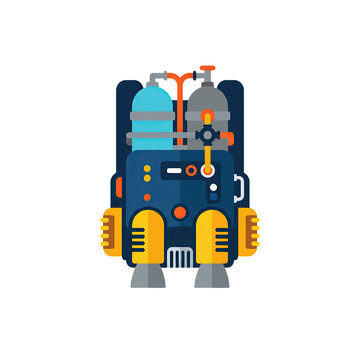 Isolated Retro Sci-Fi Jetpack With Yellow Thrusters