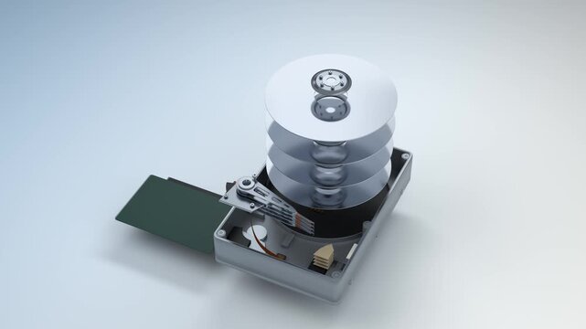 Mechanical hard disk platter set and head arm structure display