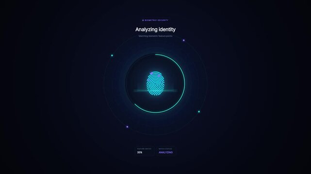 Biometric Fingerprint Security Scan and Verification Animation