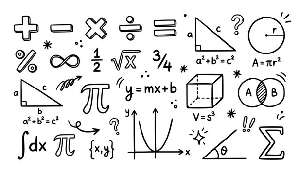Hand Drawn Math Symbols Icons
