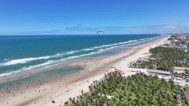 Future Beach At Fortaleza In Ceara Brazil. Downtown Cityscape. Urban Beach. Coastal Highrise Buildings. Future Beach At Fortaleza In Ceara Brazil. Shore Avenue. Brazil Northeastern.