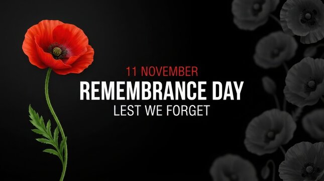 Remembrance day 11 november poppy flower design