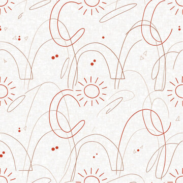 Aesthetic Bohemian Curved Lines Surface Pattern, Minimal Packaging Vector