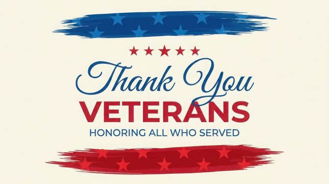 Veterans day thank you greeting card design