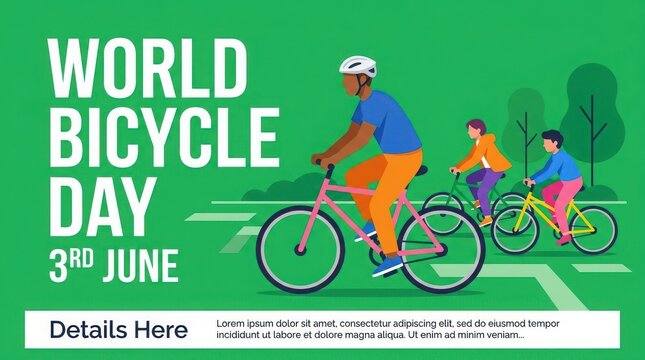 World bicycle day celebration illustration