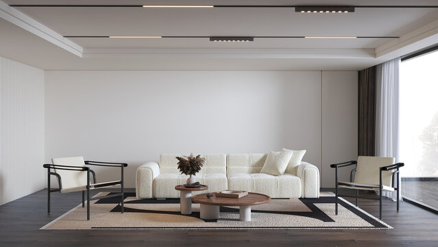 Modern Warm Minimalist Living Room