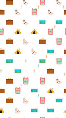Seamless pattern of travel and office items © xavi