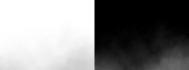 Naklejka premium Soft white fog overlay isolated on transparent background for atmospheric graphic design projects