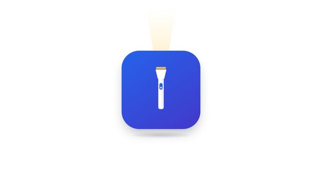 Simple flashlight icon emitting light beam, clean design