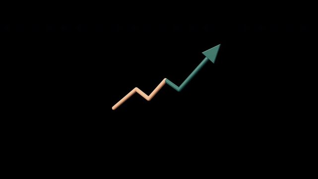 A graph line showing upward trend with arrow, indicating growth and progress