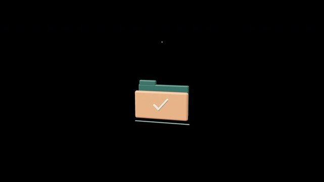 3D graphic of a folder with an upload arrow on a black background