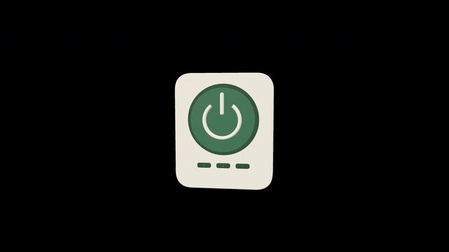 Simple power button icon on a black background, easy to use.