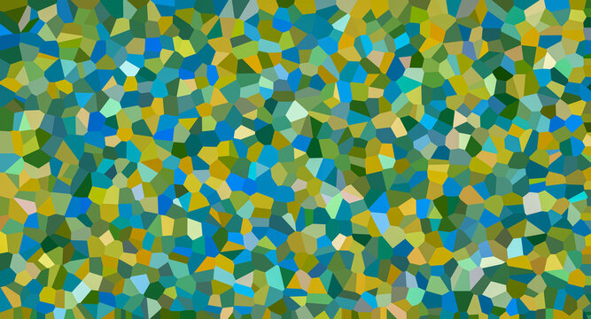 Abstract Mosaic Crystal Texture Background, Colorful Geometric Polygon Pattern, Blue and Green Stained Glass Design Backdrop