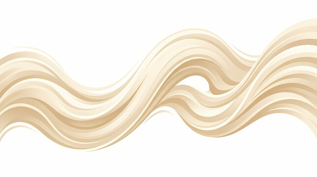 Abstract Beige Flowing Waves Vector Illustration for Haircare and Beauty