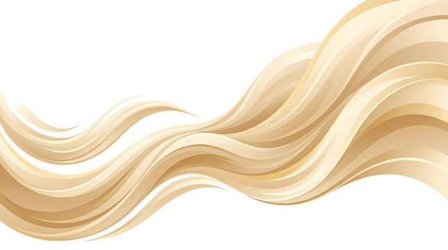Smooth Flowing Blonde Hair Waves Vector Illustration for Beauty and Salon