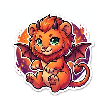 lion on sticker