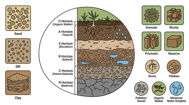 Soil Profile Layers and Composition Diagram