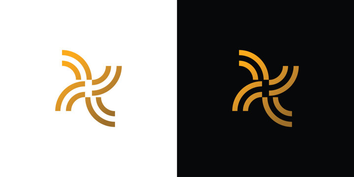 Unique and luxury X logo design
