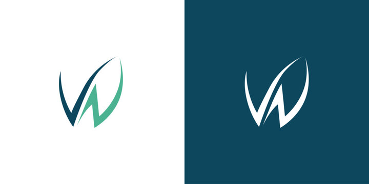 Unique and modern VN logo design