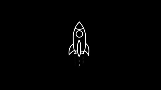 Rocket liner icon animation on a transparent background. 4K