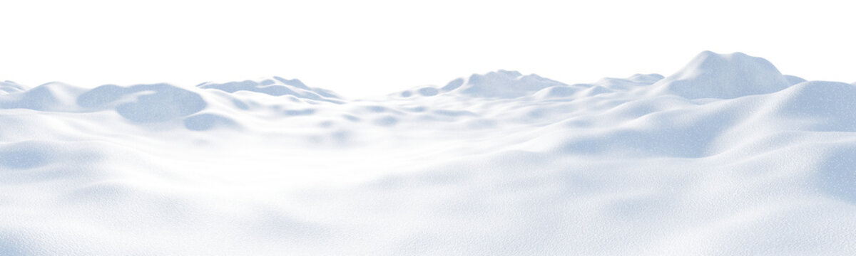 Snowdrift in the winter on blue background 3D render