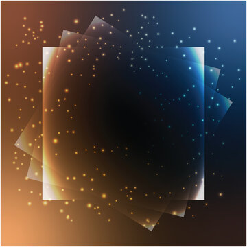 Shiny  Frame with Sparkling Lights Background