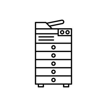 Office printer icon flat outline in black