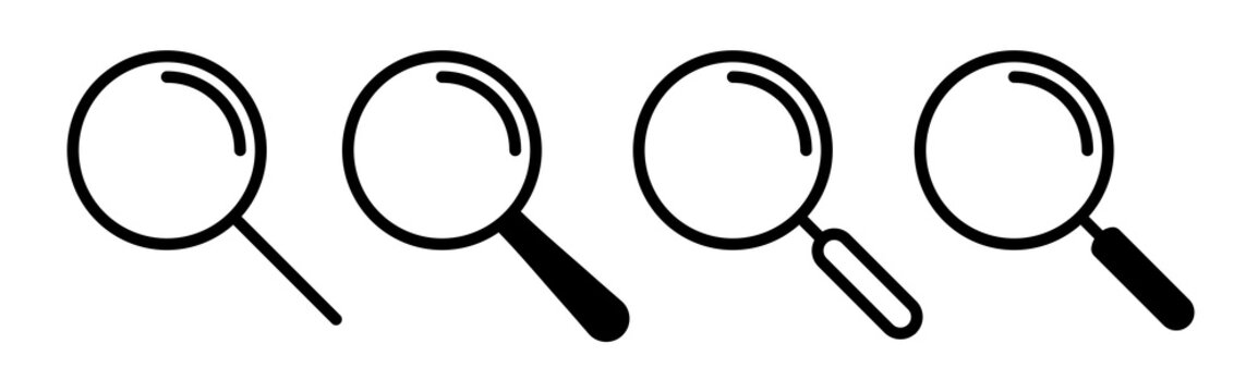 Loupe icon flat outline in black