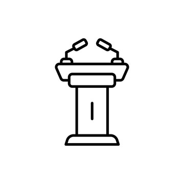 Lectern icon flat outline in black