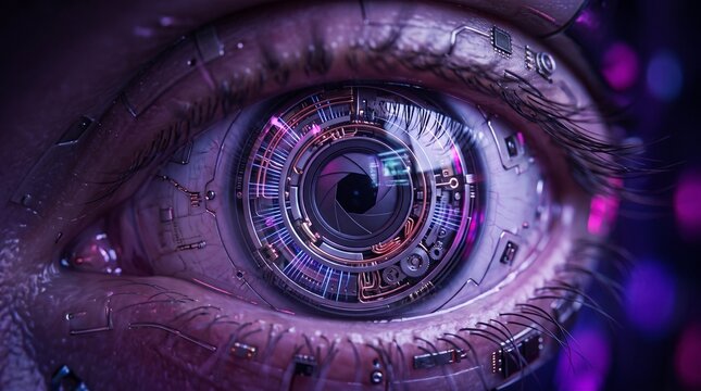 Futuristic Bionic Eye with Mechanical Aperture and Embedded Microchips