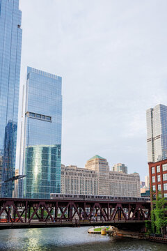 Vibrant view of Chicago downtown skyline