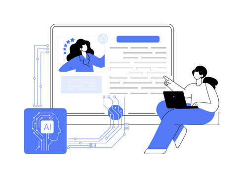 AI-Generated Blog Posts abstract concept vector illustration.