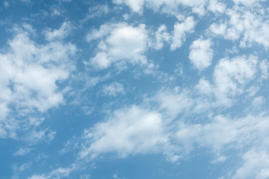 White puffy clouds against blue sky