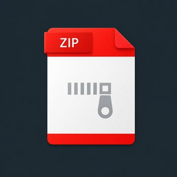 Zip file folder icon with padlock symbol for security and encryption