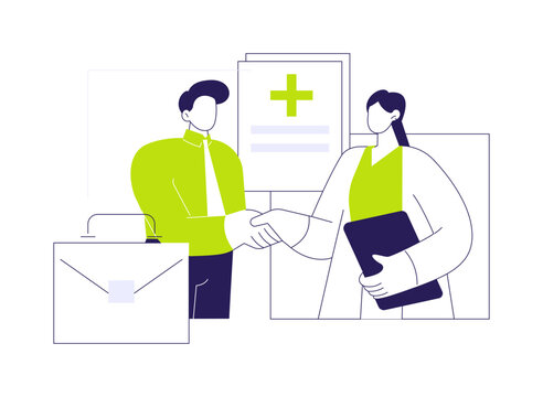 Health insurance for business owners isolated cartoon vector illustrations.
