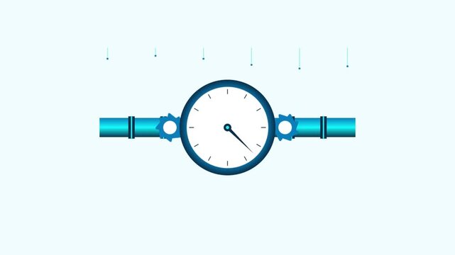 Visualizing fluid dynamics an illustrative pipe system with a central pressure gauge for accurate flow measurement and control