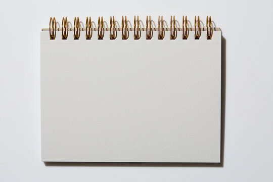 Blank notebook on white background