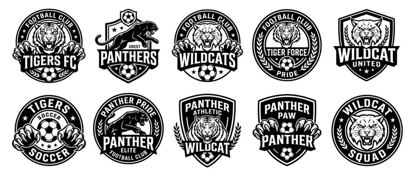Collection of Tiger and Panther Football Club Logos