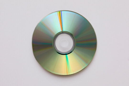 Compact disc on white background