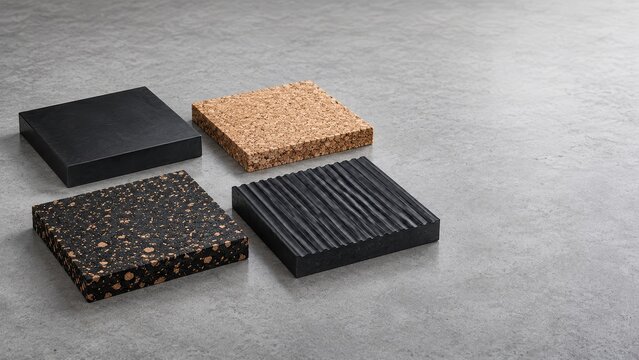 Rubber and Cork Vibration Isolation Pad Samples