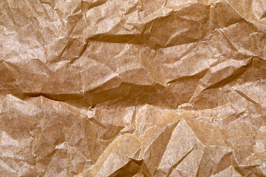 Close-up of wrinkled brown paper