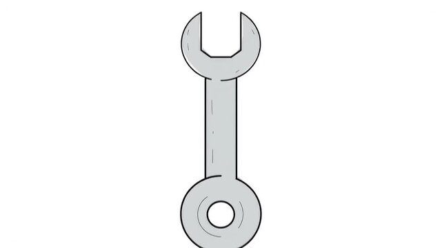 Gray metal hook wrench in use for mechanical assembly and repair work