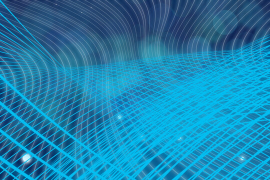 Abstract glowing blue grid lines representing digital network