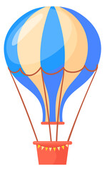 Festive air travel balloon. Vintage wind transport © ssstocker