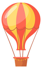 Hot air balloon cartoon icon. Air sky travel © ssstocker