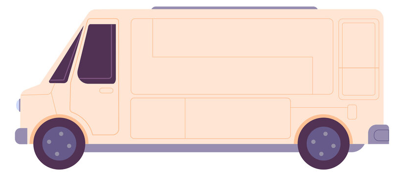 Closed food truck. Cartoon service van template