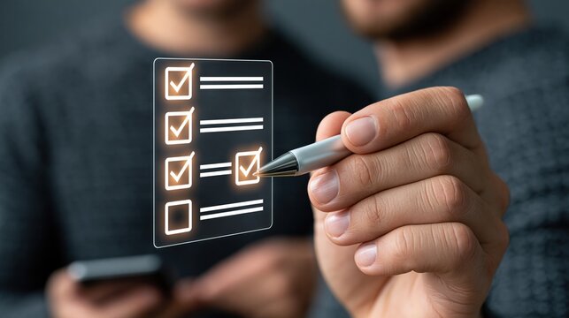 Task completion progress check on digital list