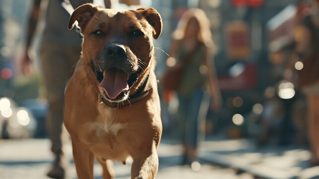 Dog Walking in Urban Area