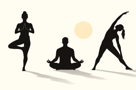 People practicing yoga and stretching outdoors