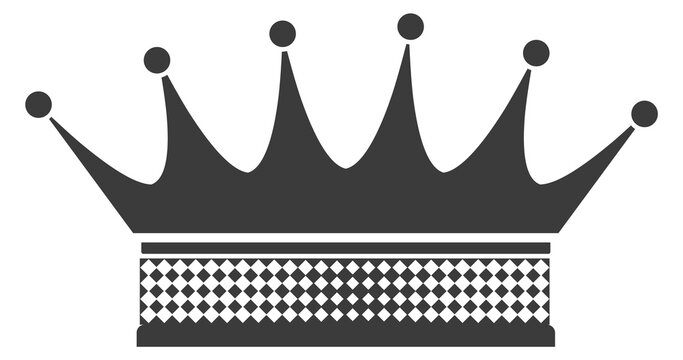 Black royalty symbol. Aristocracy sign. Coronation icon